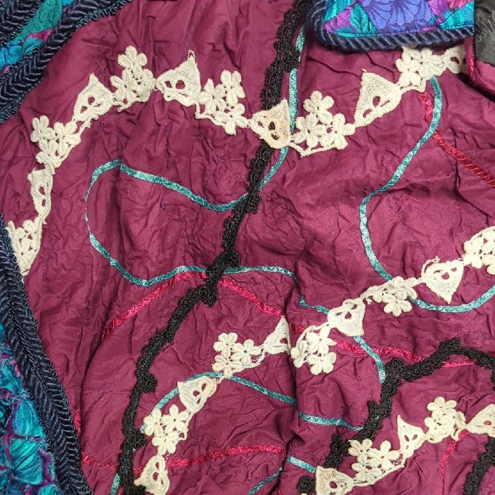Vibrant Multicolor Women's Patchwork Jacket Vtg. - image 8